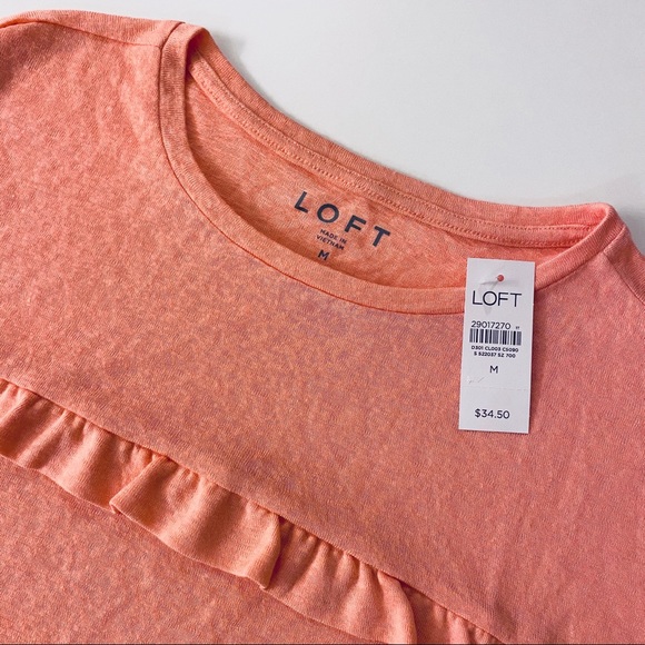 NWT Loft | Cropped Ruffle Tee - Picture 4 of 4